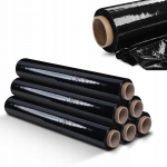 KADAX Folia Stretch Strecz Czarna mocna 2,5kg xl Dobrze Kryjąca Czarny Dużo 6szt