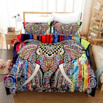 Boheemlik elevandiga tekikate komplekt Boho h&otilde;imukunstiline eksootiline pol&uuml;ester tekkikate meestele naistele lastele 3D elevandi elu puu prinditud EU Single 135x200cm