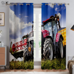 Traktor Farm 3D Prinditud Kardinad T&ouml;&ouml;stuslik Stiil Pol&uuml;esterkiud Kardinad Elutuba Magamistuba K&ouml;&ouml;k Dekoratiivsed Kardinad 2 tk W50xH130(CM)x2PCS&Grommet Top