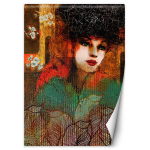Tapeet Luksusliku soenguga naine 100x140 oranž