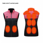 Unisex nutikas v&auml;rvide sobitusega soojendusega vest 21 tsooni p&uuml;sitemperatuuri kontrolliga 5XL must/roosa