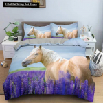 Hobuse Voodipesukomplektid &Uuml;hekohaline Kahekohaline Queen King Suurus Tekk/Duvetikate Padjap&uuml;&uuml;riga 2/3 TK Voodipesu Pol&uuml;ester Tekikott AU Double(180x210cm)