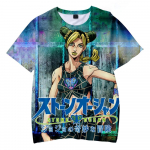 Uus JoJo_s Bizarre Adventure Stone Ocean T-s&auml;rk Meeste Mood Stone Ocean Jojo 3D-tr&uuml;kiga T-s&auml;rk Laste Hip Hop Tees Laste Top Naised S valge