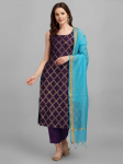 India Pakistani Disainer Kurta P&uuml;kside ja Dupattaga Komplekt Bollywoodi Top Tuunika Kurti Salwar Kameez S