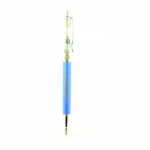 Pierres et Min&eacute;raux. Stylo min&eacute;raux Quartz Tourmaline rutile du Br&eacute;sil. Couleur Bleu.