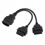 OBD pikenduskaabel 16-kontaktiline kaabel isane kuni topelt emane Y-jagaja juhe adapter OBD2 liidese jaoks