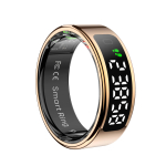 Juhtmeta laadimine Smart Ring Multi Spordirežiimid Fitness Tracker 5ATM Veekindel une Vere Hapniku S&uuml;dame l&ouml;&ouml;gisageduse J&auml;lgimine Sammude Loendus Nutikas Ring Size 13（22.3mm） kuld