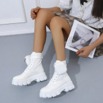 Must punk pahkluu paksu tallaga mootorratta poolsaapad naiste paeltega kevadised paksu kontsaga rihma pandla tasku Disainer paksud kingad 41