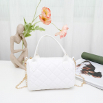 Rhombus kaasaskantav tikitud kott Naiste kott Naiste vabaaja kott valge