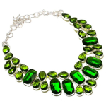 Peridot handmade 925 Sterling Silver Jewelry Necklace 18 n2o82