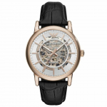 Emporio Armani AR60007 Automaatne Must Nahast Meeste K&auml;ekell 43