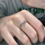 Love Heart Pink Finger Ring Vintage punk s&otilde;rmused naistele V&otilde;luvad ehted 1pc