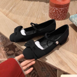 Bow Chunky Heel Mary Jane naiste kingad s&uuml;gis-talvised Prantsuse madala kontsaga balleti jalan&otilde;ud 35 must