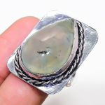 Prehnite Handmade 925 Sterling Silver Jewelry Ring Size 9 p2w20