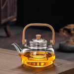 950 ml boorsilikaatklaasist teekann bambusest k&auml;epidemega veekeetja kuumakindel selge disain koos sisseehitatud kurnaga teekann armastusele puhas