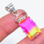 Bi-Color Tourmaline Handmade 925 Sterling Silver Jewelry Pendant 1.73 j9p17