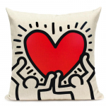 Popkunsti figuurid graffiti padjakate v&auml;rviline abstraktne kunst dekoratiivne padjap&uuml;&uuml;r ruudukujuline linane viskepadjakate 450mm*450mm