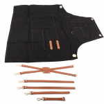 Denim rinnat&uuml;kiga p&otilde;ll Nahast rihm Baker Baarmen BBQ Chef Work Koka vormiriietus A