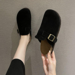 Naiste tasased korgist pl&auml;tud kingad mood kinnise ninaga seemisnahast platvormiga sussid naistele vabaaja v&auml;likingad zapatos 40