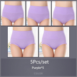 5 tk/komplekt naiste k&otilde;rge v&ouml;&ouml;kohaga puuvillased alusp&uuml;ksid p&uuml;ksid, pehme hingav mugav aluspesu pluss suurus M-XXXXL 5XL&5pcs