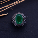 Emerald(Simulated) Gemstone Handmade New Year Gift Jewelry Ring Size 6.75 k9h38