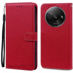 Redmi A3 &uuml;mbris Nahast rahakotiga klapp&uuml;mbris Xiaomi Redmi A3 jaoks Kaitsev Fundas Coque Xiaomi Redmi A3 A 3 telefoni&uuml;mbris For Redmi A3 (2024) tumepunast v&auml;rvi