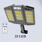 P&auml;ikesevalgusti v&auml;ljas veekindel LED seinaandur liikumisanduriga lamp 3 valgustusrežiimiga kokkupandav valgusti aia, hoovi, tagaaia jaoks 33LED With Remote