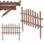 KADAX Aiav&auml;rav Puidust Palisaadiga Aia&auml;&auml;ris 60x35cm M&auml;nnipuit 35 cm
