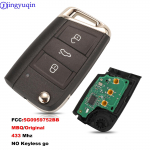 jingyuqin 433Mhz 3 nupuga kaugjuhtimispult auto v&otilde;ti VW Golf 7 MK7 Skoda Octavia A7 Seat 5G0959752BB MBQ Originaal ilma Keyless Go'ta full key popstar v&auml;rv