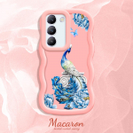 V&auml;rvitud muster Big Wave Edge pehme silikoon materjal Macaron telefoni &uuml;mbris p&otilde;rutuskindel kaitsev kummist korpus OnePlus Vivo Motorola Moto jaoks Motorola Moto G75 must