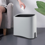 Dustbin Waste Basket for Bathroom under Desk Shop Office valge