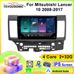 Auto Carplay IPS Mitsubishi Lancer 10 2008-2017 jaoks Android Raadio Auto GPS Navigatsioon Multimeedia Video Stereo M&auml;ngija 4G BT 2din DVD 4 core 2+32CP