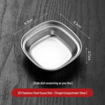 304 roostevabast terasest &uuml;mmargune kastmen&otilde;u Korea BBQ ja kastmete jaoks 304 Antibacterial Stainless Steel (Thickened)
