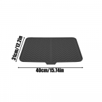 Silikoonist n&otilde;udematt &auml;ravooluga, valamu matt, leti n&otilde;ude&auml;ravoolun&otilde;u, lekkekindel, h&uuml;gieeniline, kiiresti kuivav, n&otilde;udepesupadi toiduvalmistamiseks must