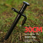30CM Must V&auml;litingimustes Teraskatus ja Telgi Maapealsed Naelad - Paksustatud ja Pikendatud Terasest Riistvara Lumeks Black Ground Nail 30CM