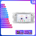 HIZPO Intelligentne 2Din 7-tolline Android Auto autoraadio Ford Focus 2 Mondeo S/C Max Kuga Fiesta Fusion GPS-navigatsiooni, RDS-i, FM-i, DSP-i, UI7862 CarPlay jaoks S S8 8Core 8G 128G