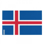 Drapeau &ndash; Islande &ndash; 128 x 192 cm &ndash; Pol&uuml;ester &ndash; Recto/verso &ndash; &OElig;illets en fer