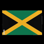 Drapeau - Jama&iuml;que - 64 x 96 cm - Pol&uuml;ester - Recto/verso - &OElig;illets en fer
