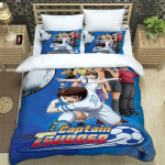 Multikakujuline voodipesukomplekt, Kapten Tsubasa tekikott-padjap&uuml;&uuml;rikomplekt, kodune magamistoa tekikott-padjap&uuml;&uuml;r, kingitused poistele ja t&uuml;drukutele 135x200cm