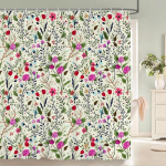Boheemlaslikus stiilis du&scaron;ikardinad Mandala Boho lillede ja taimede tr&uuml;kiga Vannitoa kardinad Veekindel pol&uuml;ester Vannikardin W180xH180cm