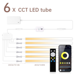 1-6 tk CCT reguleeritavate LED-ribavalgustite komplekt nutika Bluetoothi rakenduse r&uuml;hmajuhtimisega kapi alla, riidekapi, vitriinkapi, riiuli jaoks 6PCS
