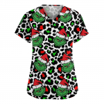 Naiste moodsad V-kaelusega l&uuml;hikeste varrukatega kombinesoonid taskutega, tr&uuml;kitud topid riided XXXXXL