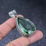Natural Tsavorite Gemstone Handmade 925 Sterling Silver Gift Pendant 2.17 n5j00