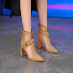 Moodsad Kingad Naised 2025 K&otilde;rge Kvaliteediga Terava Ninaga Naiste Saapad Mood V&otilde;rk Hingavad Kingad Naised Uus Enimm&uuml;&uuml;dud T&otilde;mblukuga Sandaal Saapad 40 aprikoosi