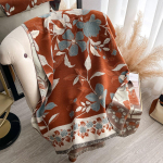 Retro sall lill temperament mitmek&uuml;lgne &scaron;all mood žakaarmustriline pealiskaabu sall naiste soe sall 185x65cm tumepruun v&auml;rv