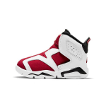 Air Jordan 6 Retro Little Flex TD Carmine Beebi Tossud Valge Must CT4417-106 22