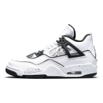 Air Jordan 4 Retro GS DIY Laste tossud Valge Must Volt DC4101-100 38 gray