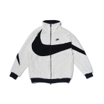 Nike Naiste suur Swoosh p&ouml;&ouml;ratav boa jakk (Aasia suuruse m&auml;&auml;ramine) Valge/Tumesinine/Must Meeste Pealisr&otilde;ivad BQ6546-114 S
