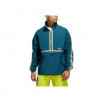 Adidas Originals Trefoil Teibitud Anorak Poollukuga Pullover Spordijakk Meeste &Uuml;ler&otilde;ivad Sinakasroheline GN3894 S
