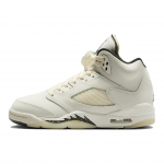 Air Jordan 5 Retro SE GS Sail Laste tossud Kreemjas Must Hele-Orewood-Pruun FQ3682-100 37.5